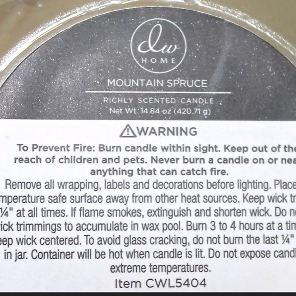 DW HOME CANDLE MOUNTAIN SPRUCE WOOD WICK SCENTED NEW - Picture 4 of 4